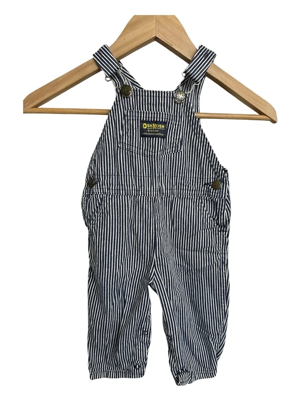 OshKosh B'gosh Kids Navy and White Striped Overalls-Size 18M